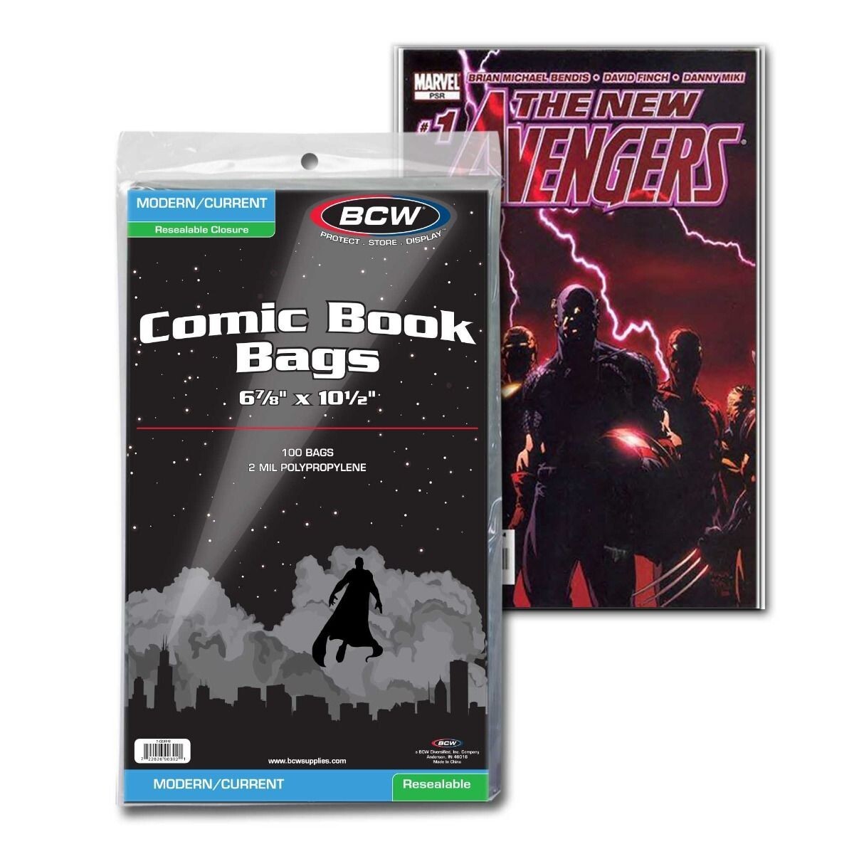(100ea per pack) BCW Resealable Comic Bags (Current/Modern) NEW