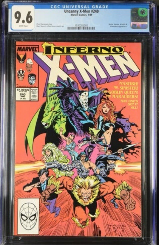 The Uncanny X-Men #240 Newsstand Variant (Marvel Comics January 1989) CGC 9.6